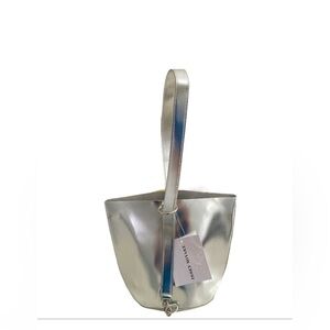 Issey Miyake Silver Clutch with Sleek Design